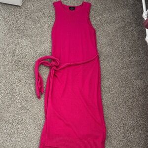 Vici Vibrant Pink Sleeveless Midi Dress